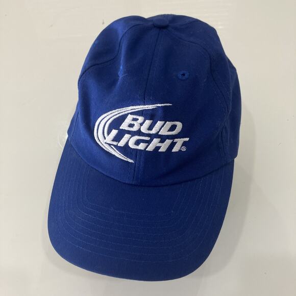 Nissin Bud Light Beer Cap Blue Baseball Cap Adjustable Hat - Picture 1 of 5